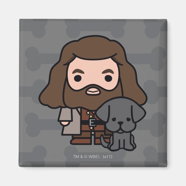 Cartoon Hagrid und Fang Character Art Magnet (Vorne)