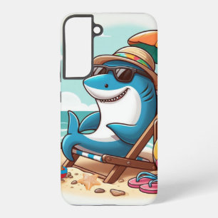 Cartoon Hai am Strand Samsung Galaxy Hülle