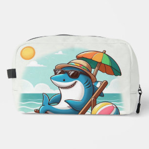 Cartoon Hai am Strand Waschbeutel