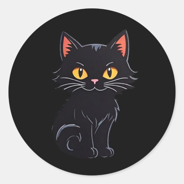 Cartoon Halloween Black Cat Stickers (Vorderseite)