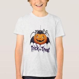 🎃 Cartoon Halloween-Kürbis-Kinder-Design 🎃 Tri-Blend Shirt