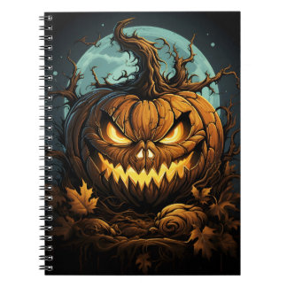 Cartoon Halloween Orange Pumpkin mit scharfen Auge Notizblock