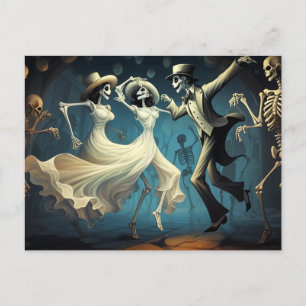 Cartoon Halloween Swing Dance Postkarte