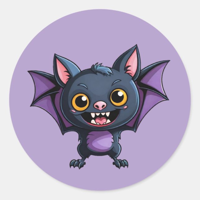 Cartoon Halloween Winged Vampire Bat Stickers (Vorderseite)