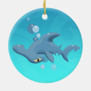 Cartoon Hammerhead Shark céramique ornement
