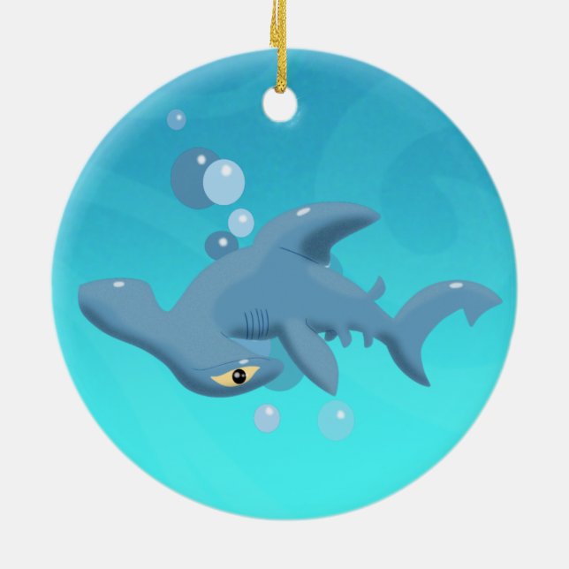 Cartoon Hammerhead Shark céramique ornement (Dos)