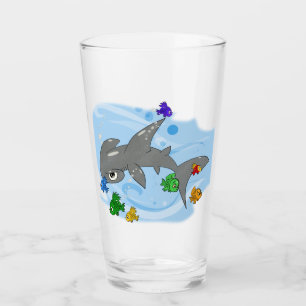 Cartoon Hammerhead Shark Glas