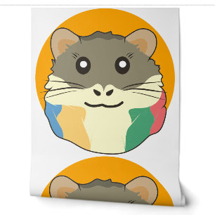 Cartoon Hamster mit mehrfarbigem Scarf Tapete