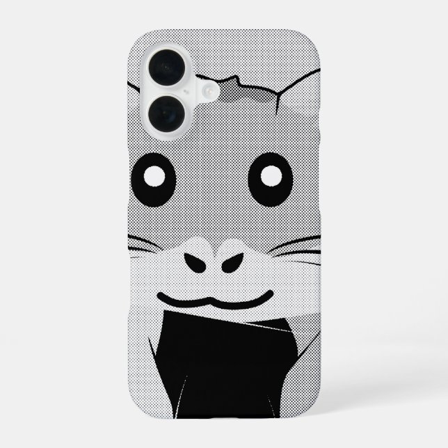 Cartoon Hamster Scarfed Joy iPhone 16 Hülle (Rückseite)