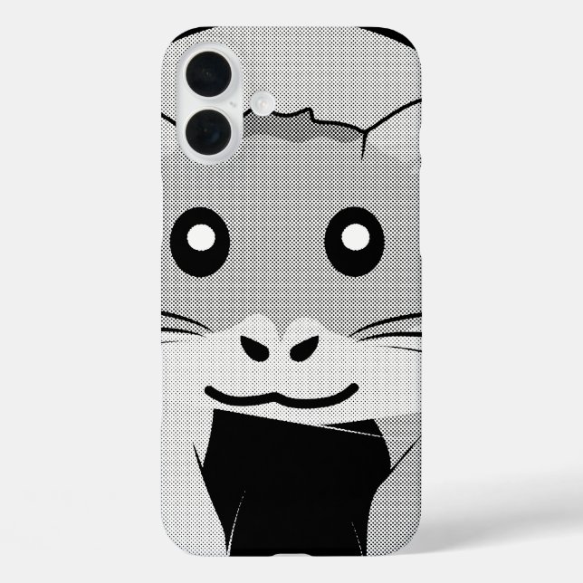 Cartoon Hamster Scarfed Joy iPhone 16 Plus Hülle (Rückseite)