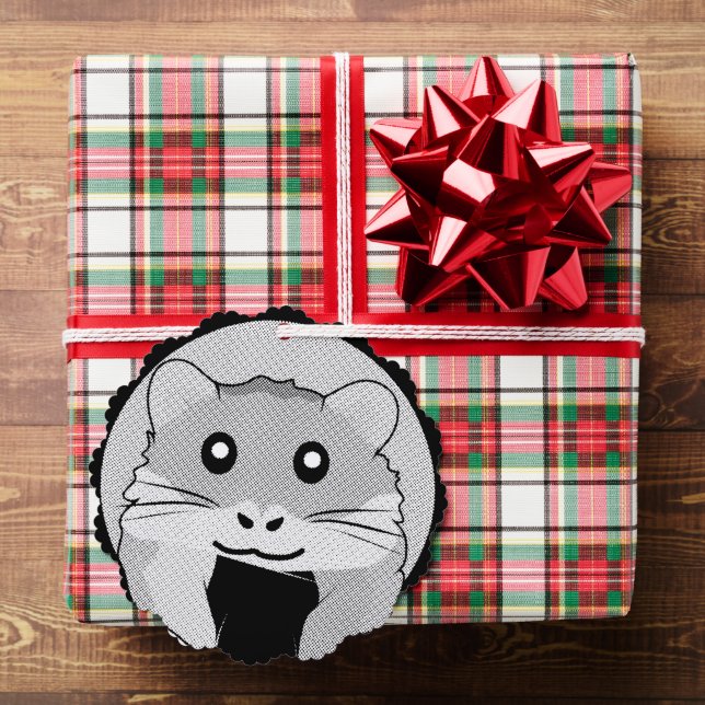 Cartoon Hamster Scarfed Joy Ornament Karte (Insitu (Geschenk))