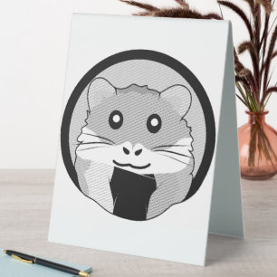 Cartoon Hamster Scarfed Joy Tischaufsteller