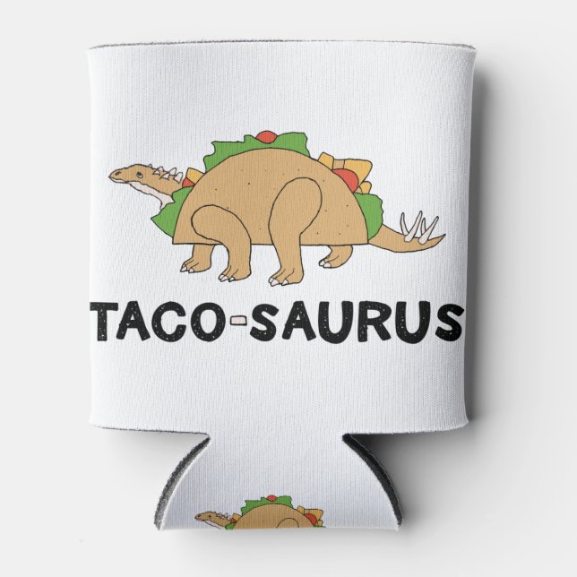 Cartoon Hand Drawn Taco Dinosaur Tacosaurus Rex Dosenkühler (Vorderseite)