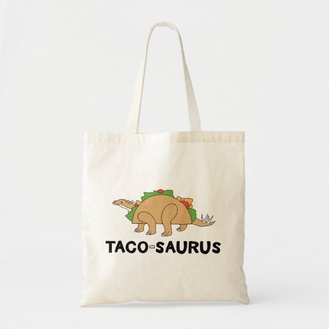Cartoon Hand Drawn Taco Dinosaur Tacosaurus Rex Tragetasche (Vorne)