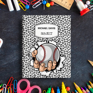 Cartoon-Hand hält einen Baseball Custom Spiral Notizbuch