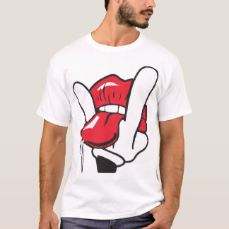 Cartoon-Handzunge, die LippenSwag lustiges cooles T-Shirt