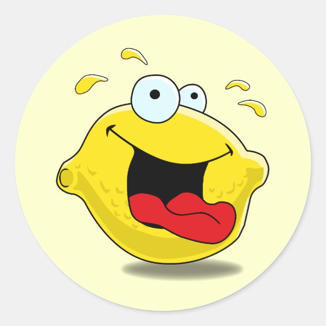 Cartoon Happy Lemon Sticker (Vorderseite)