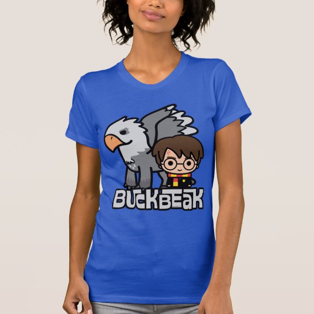 Cartoon Harry Potter und Buckbeak T-Shirt (Vorderseite)