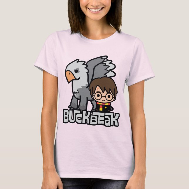 Cartoon Harry Potter und Buckbeak T-Shirt (Vorderseite)