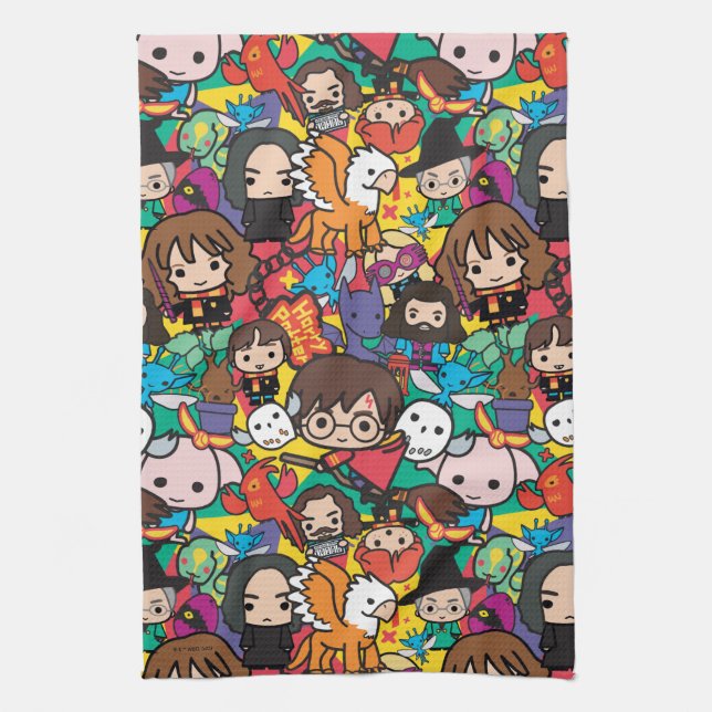 Cartoon Harry Potter-Zeichen-Toss-Muster Geschirrtuch (Vertikal)