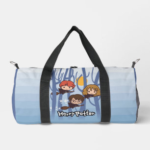 Cartoon Harry, Ron & Hermione, der in Holz fliegt Duffle Bag