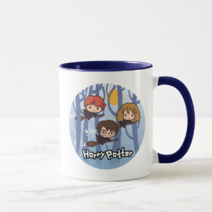 Cartoon Harry, Ron u. Hermione Fliegen im Holz Tasse