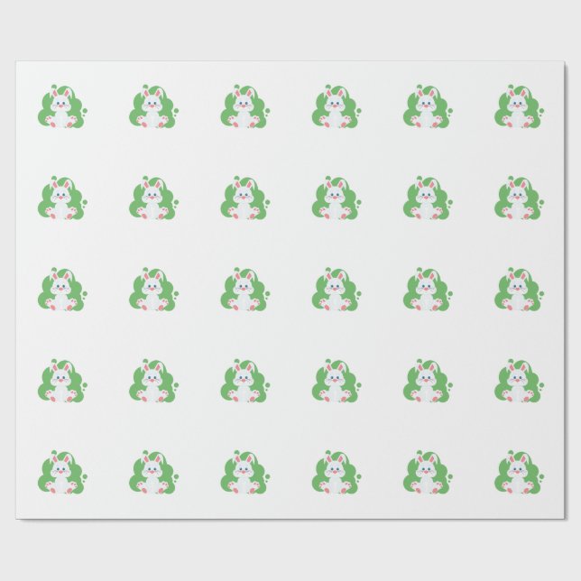 Cartoon-Hasen-Glanz Geschenkpapier (Flach)