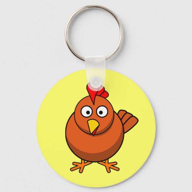 Cartoon Hen Chicken Schlüsselanhänger (Vorderseite)