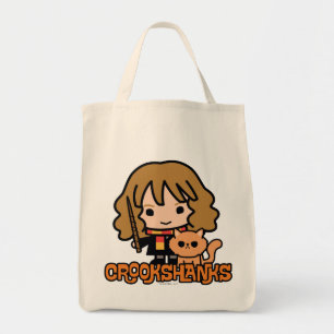 Cartoon Hermione und Crookshanks Tragetasche