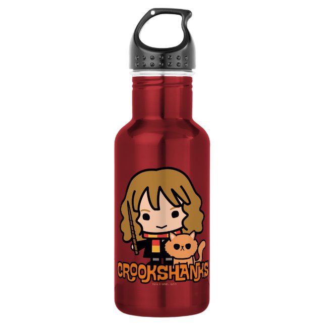 Cartoon Hermione und Crookshanks Trinkflasche (Vorderseite)