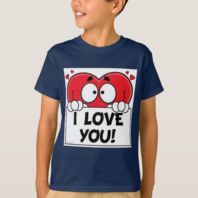 Cartoon-Herz  T-Shirt (Vorderseite)