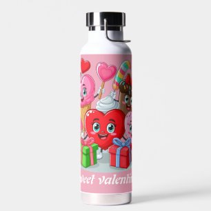Cartoon Herzlich Willkommen im Valentinstag Trinkflasche