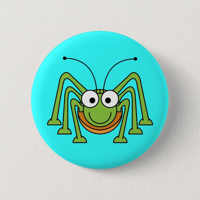 Cartoon-Heuschrecke Button (Vorderseite)