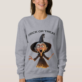 Cartoon Hexe "Trick or Treat" Sweatshirt