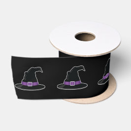 Cartoon Hexenhats mit Lila schwarzem Halloween Satinband