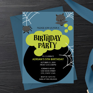 Cartoon Hexs Cauldron Halloween-Party Einladung