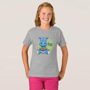 Cartoon Hippo   Kinder T-Shirt