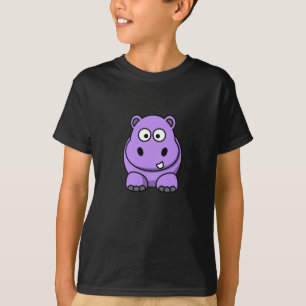 Cartoon-Hippo niedlich ansprechend freundlich lila T-Shirt
