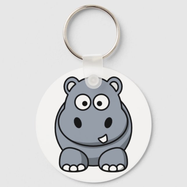 Cartoon Hippo Schlüsselanhänger (Vorderseite)