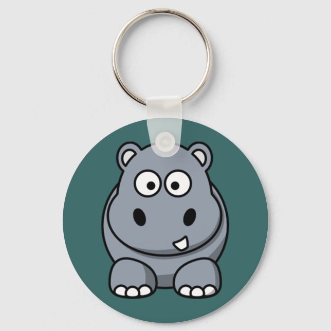 Cartoon Hippo Schlüsselanhänger (Vorderseite)