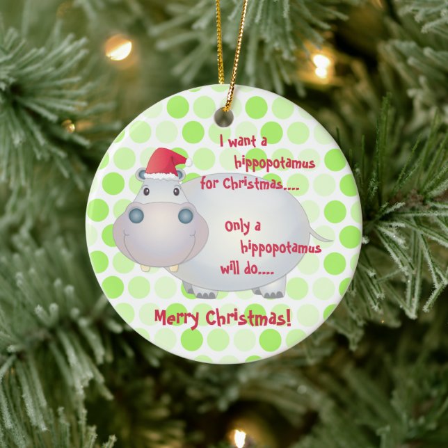 Cartoon Hippopotamus Weihnachtsschmuck (Baum)
