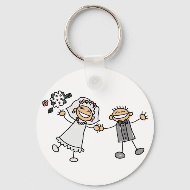 Cartoon Hochzeit Schlüsselanhänger (Vorderseite)