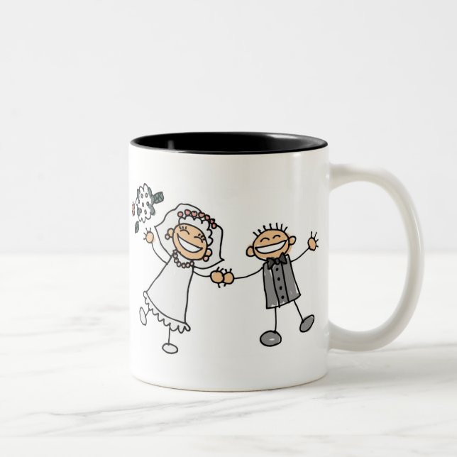 Cartoon Hochzeit Zweifarbige Tasse (Rechts)
