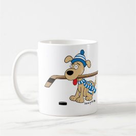 Cartoon Hockey Dog Kaffeetasse