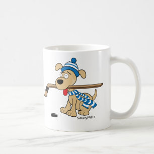 Cartoon Hockey Dog Kaffeetasse