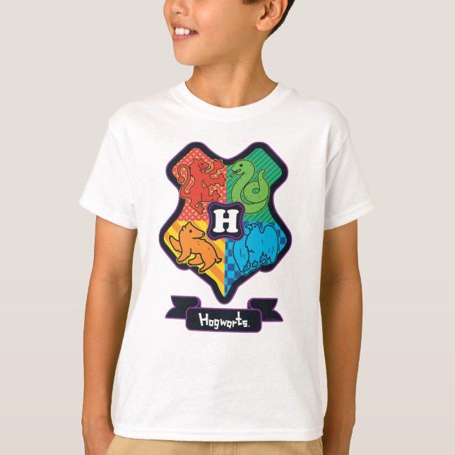 Cartoon Hogwarts Crest T-Shirt (Vorderseite)