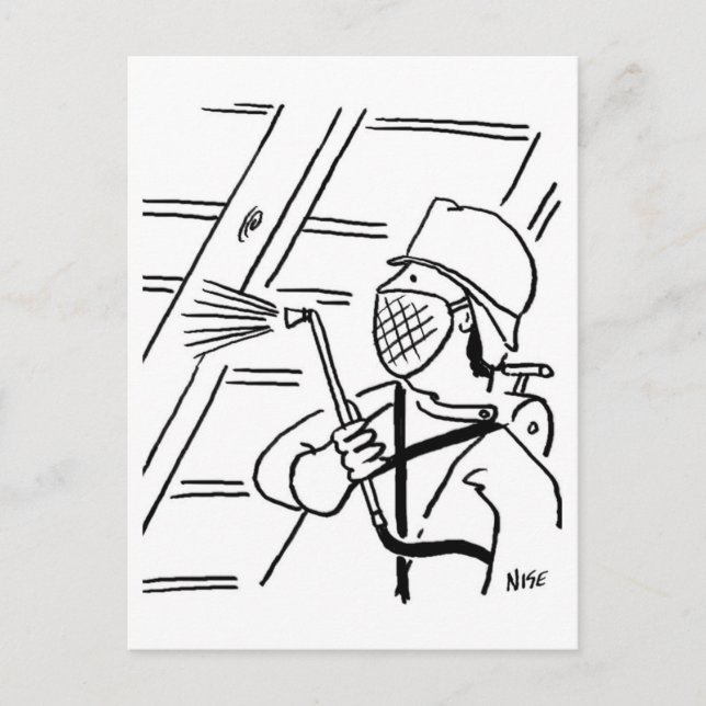 Cartoon Holzaufbewahrung Postkarte (Vorderseite)