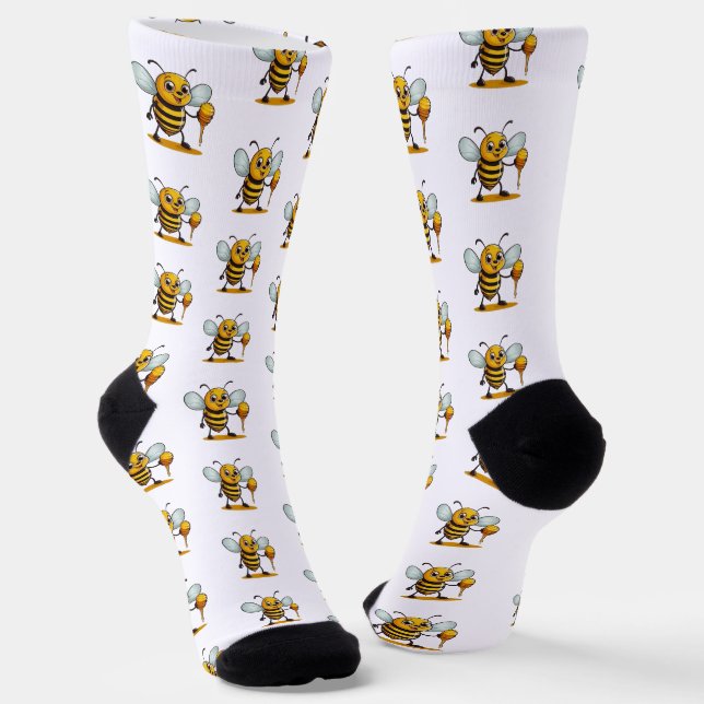 Cartoon Honey Bee Socken (Gewinkelt)