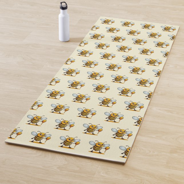 Cartoon Honey Bee Yogamatte (Beispiel)