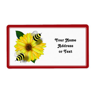 Cartoon Honey Bees Treffen auf Gelbe Blume